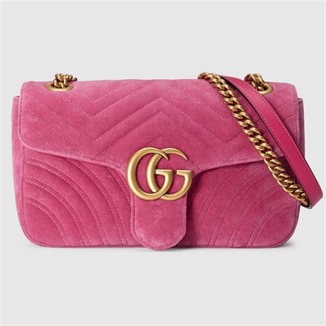 velvet pink gucci bag|gucci velvet bag large.